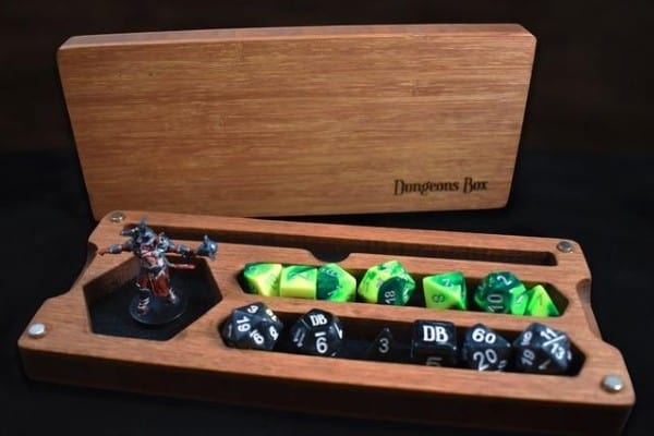Dungeons Box - бамбуковое хранилище для кубиков RPG - лоток для перекладывания кубиков