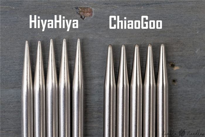 двухконечные спицы chiagoo vs hiyahiya - сравнение кончиков