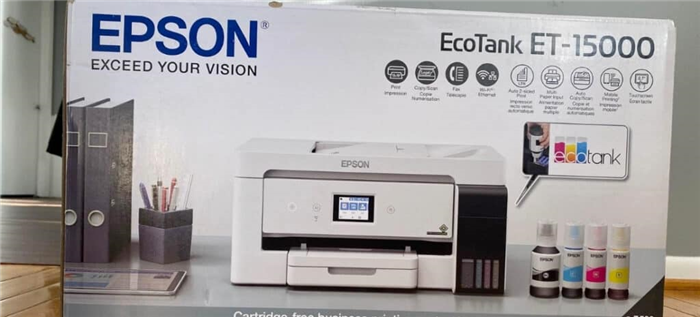 Принтер Epson EcoTank 15000 в коробке