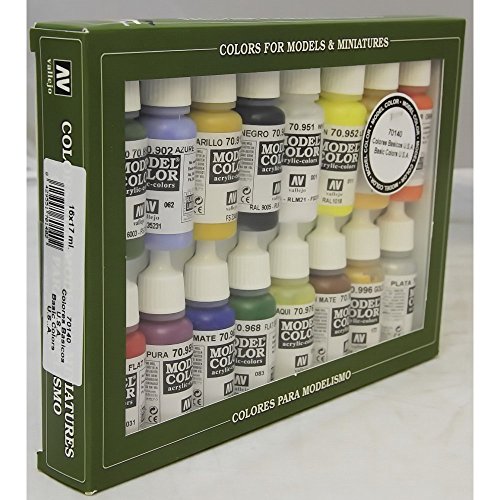 Vallejo Basic USA Colors Paint Set, 17ml, Assorted. 